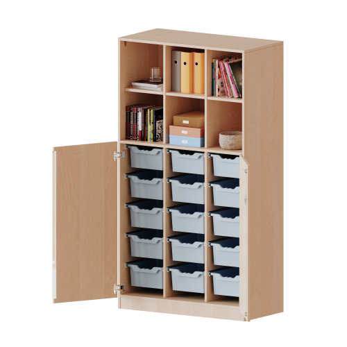 Produkt Bild ErgoTray Kombi-Schrank, dreireihig, 5 Ordnerhöhen - evo180 Serie E10553TG2RMM