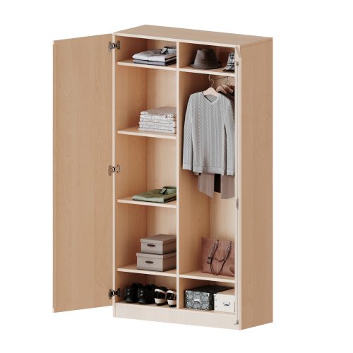 Produkt Bild Garderobenschrank mit Spiegel und Garderobenstange, 5 Ordnerhöhen - Serie evo180 T12045KAM