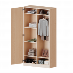 Produktbild Garderobenschrank mit Spiegel und Garderobenstange, 5 Ordnerhöhen - Serie evo180 T8045KAM