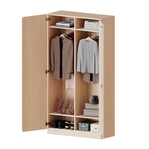 Produkt Bild Garderobenschrank mit Spiegel und Garderobenstange, 5 Ordnerhöhen - Serie evo180 T12045KM