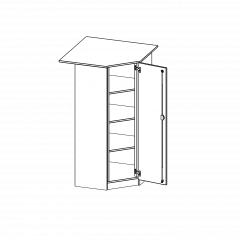 Produktbild Innenecke als Schrank, 4 Ordnerhöhen - Serie evo180 T9064TIERE