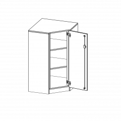 Produktbild Innenecke als Schrank, 3 Ordnerhöhen - Serie evo180 T7043TIERE