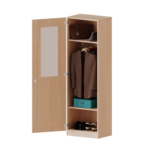 Produkt Bild Garderobenschrank mit Spiegel und Garderobenstange, 5 Ordnerhöhen - Serie evo180 T6065KLI