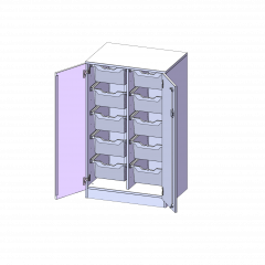 Produktbild ErgoTray Schrank, zweireihig, 3 Ordnerhöhen - evo180 Serie E7053TG