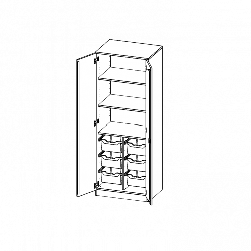 Produkt Bild ErgoTray Schrank, zweireihig, 5 Ordnerhöhen - evo180 Serie E7055T2G3R