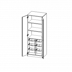 Produktbild ErgoTray Schrank, zweireihig, 5 Ordnerhöhen - evo180 Serie E7055T2G3R