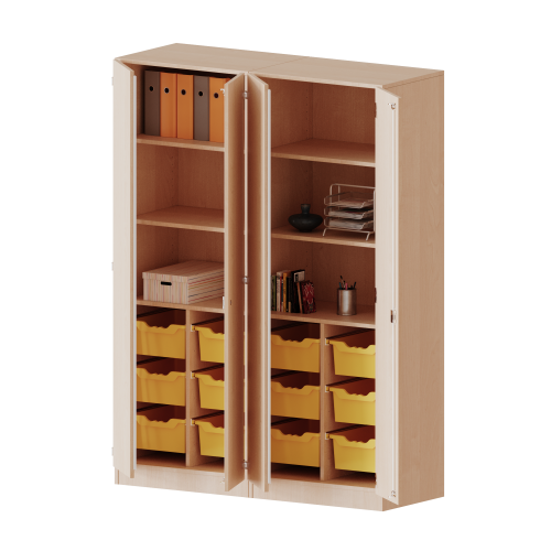 Produkt Bild ErgoTray Schrank, zweiteilig, vierreihig, 5 Ordnerhöhen - evo180 Serie E1415T2G3R