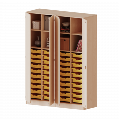 Produktbild ErgoTray Schrank, zweiteilig, vierreihig, 5 Ordnerhöhen - evo180 Serie E1415T3K2RMM