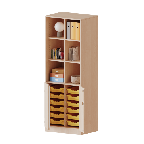 Produkt Bild ErgoTray Kombi-Schrank, zweireihig, 5 Ordnerhöhen - evo180 Serie E7052TK3RM