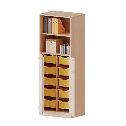 Produkt Bild ErgoTray Kombi-Schrank, zweireihig, 5 Ordnerhöhen - evo180 Serie E7053TG2R