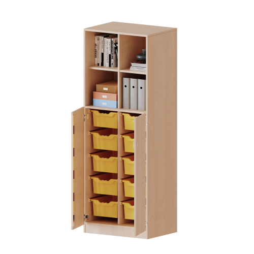 Produkt Bild ErgoTray Kombi-Schrank, zweireihig, 5 Ordnerhöhen - evo180 Serie E7053TG2RM