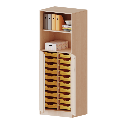 Produkt Bild ErgoTray Kombi-Schrank, zweireihig, 5 Ordnerhöhen - evo180 Serie E7053TK2R