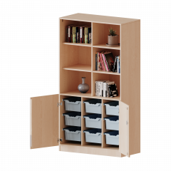 Produktbild ErgoTray Kombi-Schrank, dreireihig, 5 Ordnerhöhen - evo180 Serie E10552TG3RM