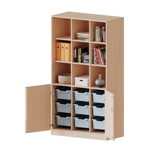 Produkt Bild ErgoTray Kombi-Schrank, dreireihig, 5 Ordnerhöhen - evo180 Serie E10552TG3RMM