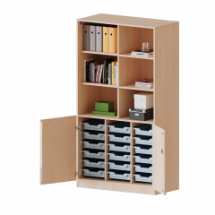 Produktbild ErgoTray Kombi-Schrank, dreireihig, 5 Ordnerhöhen - evo180 Serie E10552TK3RM