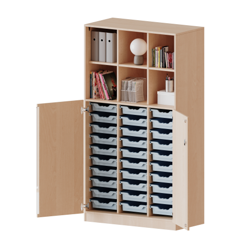 Produkt Bild ErgoTray Kombi-Schrank, dreireihig, 5 Ordnerhöhen - evo180 Serie E10553TK2RMM