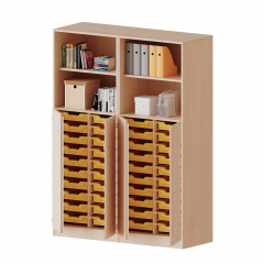 Produktbild ErgoTray Kombi-Schrank, vierreihig, zweiteilig, 5 Ordnerhöhen - evo180 Serie E14153TK2R