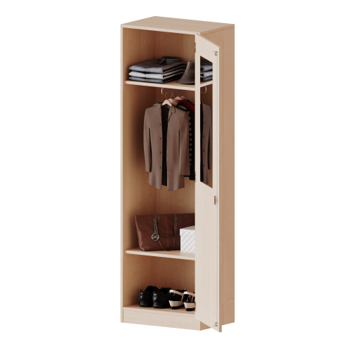 Produkt Bild Garderobenschrank mit Spiegel und Garderobenstange, 5 Ordnerhöhen - Serie evo180 T6045KRE