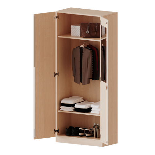 Produkt Bild Garderobenschrank mit Spiegel und Garderobenstange, 5 Ordnerhöhen - Serie evo180 T8055K