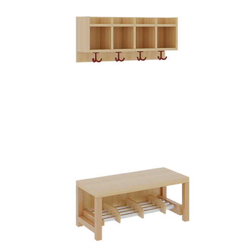 Produkt Bild Komplettgarderobe mit einfacher Ablagereihe 1172R100RF42