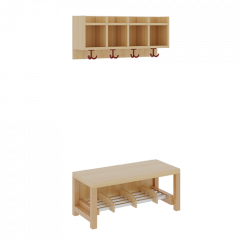 Produktbild Komplettgarderobe mit einfacher Ablagereihe 1172R100RF42