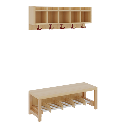 Produkt Bild Komplettgarderobe mit einfacher Ablagereihe 1172R200RF34