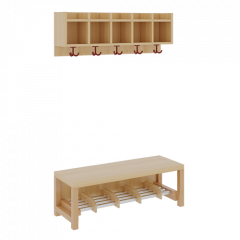 Produktbild Komplettgarderobe mit einfacher Ablagereihe 1172R200RF34