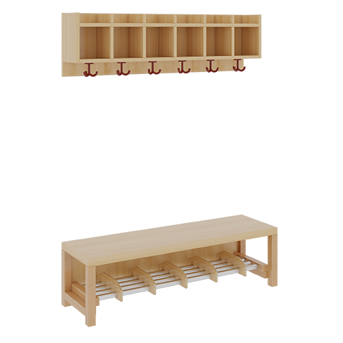 Produkt Bild Komplettgarderobe mit einfacher Ablagereihe 1172R300RF34