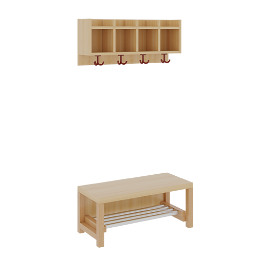 Produkt Bild Komplettgarderobe mit einfacher Ablagereihe 1172R100R26