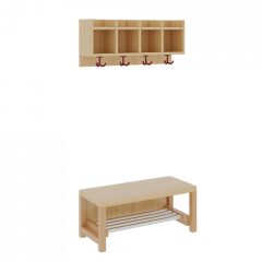 Produktbild Komplettgarderobe mit einfacher Ablagereihe 1172R100R26