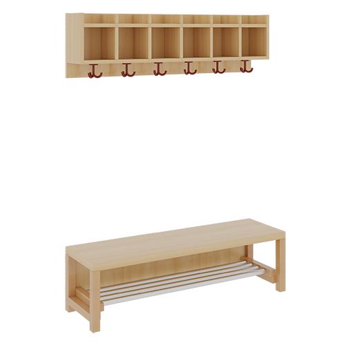 Produkt Bild Komplettgarderobe mit einfacher Ablagereihe 1172R300R34