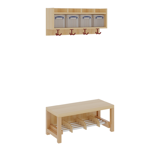 Produkt Bild Komplettgarderobe mit einfacher Ablage inklusive Boxen 11728100RF42