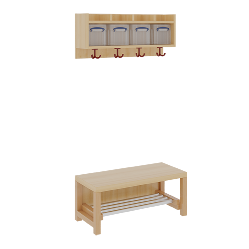 Produkt Bild Komplettgarderobe mit einfacher Ablage inklusive Boxen 11728100R26