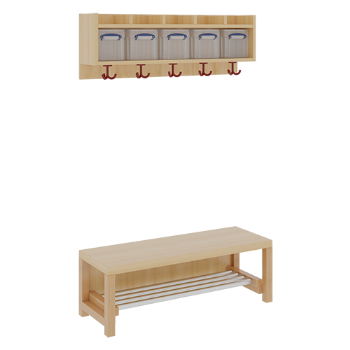 Produkt Bild Komplettgarderobe mit einfacher Ablage inklusive Boxen 11728200R34