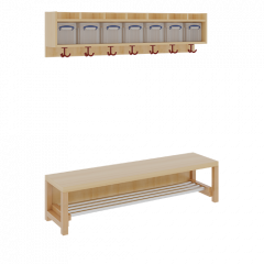 Produktbild Komplettgarderobe mit einfacher Ablage inklusive Boxen 11728400R34