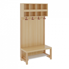 Produktbild Komplettgarderobe mit doppelter Ablagereihe 1174R11FR42