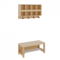 Produktbild Komplettgarderobe mit doppelter Ablagereihe 1174R100R26