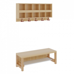 Produktbild Komplettgarderobe mit doppelter Ablagereihe 1174R200R34