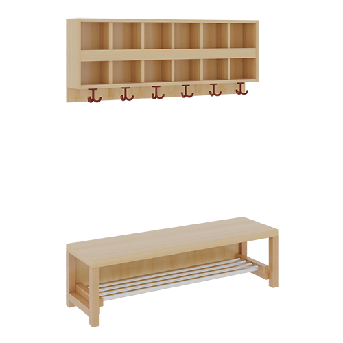 Produkt Bild Komplettgarderobe mit doppelter Ablagereihe 1174R300R34