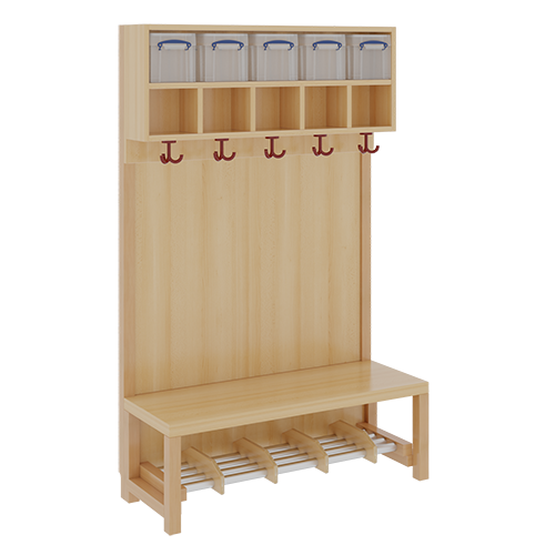 Produkt Bild Komplettgarderobe mit doppelter Ablagereihe inklusive Boxen 1174821FRF34