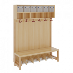 Produktbild Komplettgarderobe mit doppelter Ablagereihe inklusive Boxen 1174831FRF34