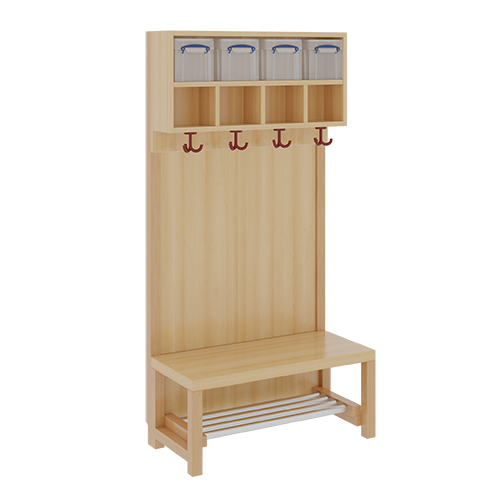 Produkt Bild Komplettgarderobe mit doppelter Ablagereihe inklusive Boxen 1174811FR42