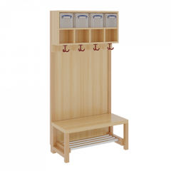 Produktbild Komplettgarderobe mit doppelter Ablagereihe inklusive Boxen 1174811FR42