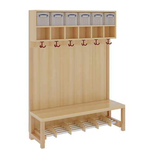 Produkt Bild Komplettgarderobe mit doppelter Ablagereihe inklusive Boxen 1174831FRF26