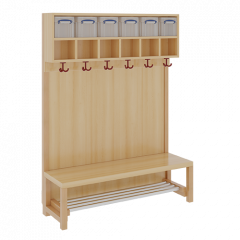 Produktbild Komplettgarderobe mit doppelter Ablagereihe inklusive Boxen 1174831FR26