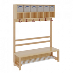 Produktbild Komplettgarderobe mit doppelter Ablagereihe inklusive Boxen 1174830FR26