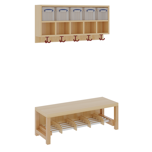 Produkt Bild Komplettgarderobe mit doppelter Ablagereihe inklusive Boxen 11748200RF34