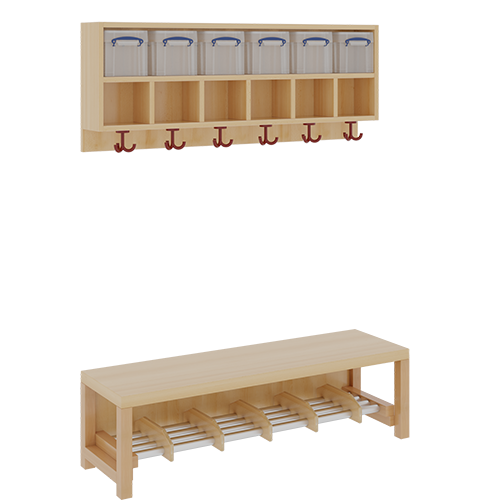 Produkt Bild Komplettgarderobe mit doppelter Ablagereihe inklusive Boxen 11748300RF34