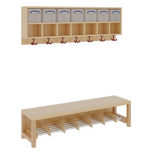 Produkt Bild Komplettgarderobe mit doppelter Ablagereihe inklusive Boxen 11748400RF34