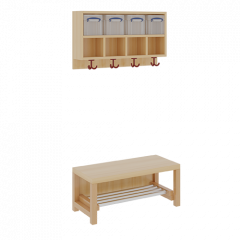 Produktbild Komplettgarderobe mit doppelter Ablagereihe inklusive Boxen 11748100R26